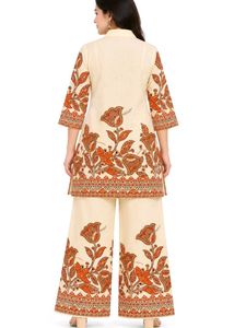 Cream Floral Print Kurta Set