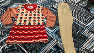Cute Girls' Patterned Knit Sweater