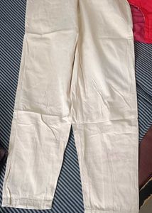 Cream/Beige Colour Jeans Pant
