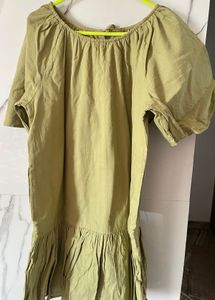 Olive Green Ruffle Dress