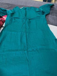 Teal Kurta with Silver Thread Work
