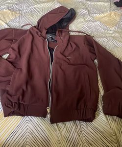 women’s Maroon Corduroy Bomber Jacket