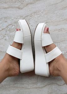White Platform Wedge Sandals