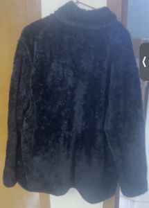 Black Fuzzy Zip-Up Jacket