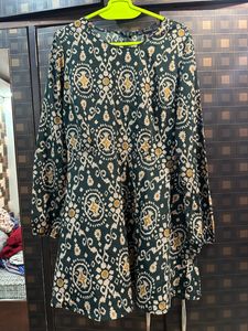 Forever 21 Green ikat pattern Casual skater Dress