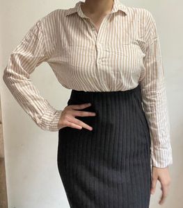 Chic Striped Button-Up Shirt