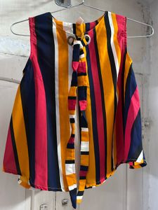 Colorful Striped Sleeveless Top