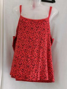 George Red Cami Top with Black Dots