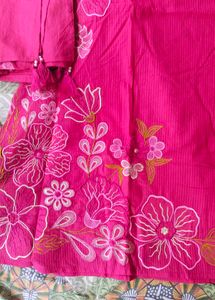 Beautiful Pink Embroidered Kurta Set