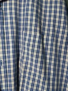 Men's Blue Plaid Button-Down Shirt