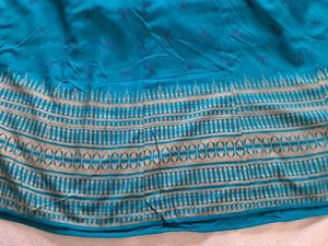 Teal Kurta with Embellished Neckline