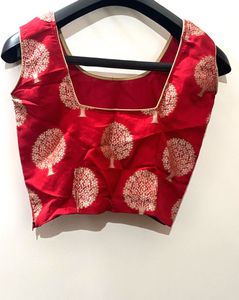 Red &amp; Gold chanderi Blouse