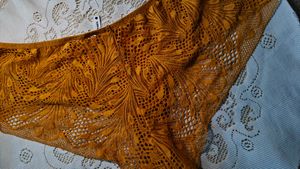 mustard yellow Lace Trimmed Briefs