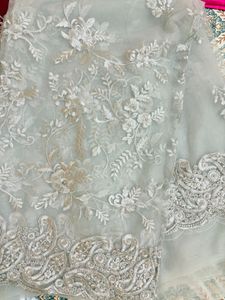 net saree with petticoat and stiched blouseSet
