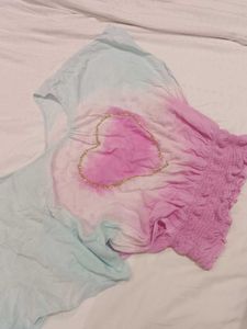 Tie-Dye Heart Print Kurta