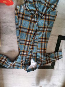 Plaid Print Pants with jacket top