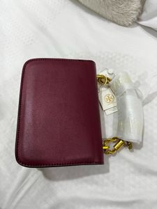 Tory Burch Burgundy Leather Crossbody Bag