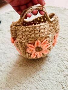 Handmade Crochet Bag with Floral Design