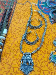 4.Boho Beaded Necklace with Eleph