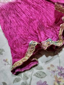 Elegant Crushed Silk Ethnic Skirt