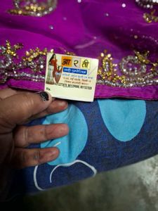 Elegant Purple Embellished Saree
