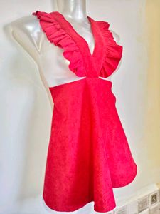 🎁Buy 1, Get 1 Free🎁Red Ruffled Dungree Top