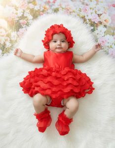 Adorable Red Baby Girl Dress Set