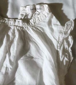 White Linen Button-Up Top