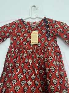 Baby Girl's Red Printed Dress