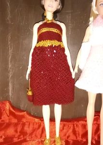 new Barbie doll wearing hand made crochet dr