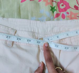 Beige flared jeans women