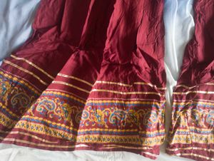 Maroon Printed Garara Pants