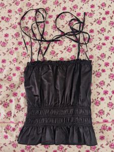 Ruched satin cami top