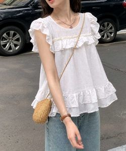 New with tag Women's White Ruffle Top