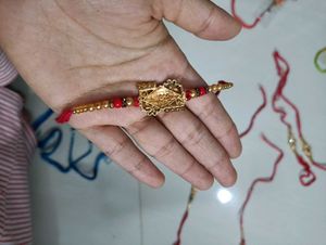 oxidised gold color veera rakhi