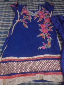 Elegant Blue Embroidered Kurta Set