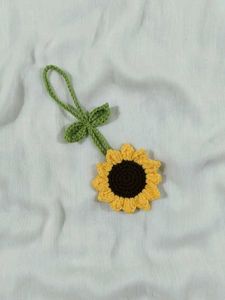 Handmade Crochet Sunflower Keychain