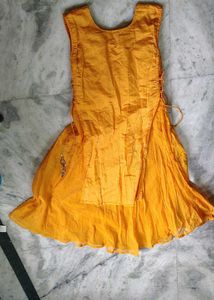 Mustard Yellow Embroidered Gown