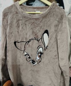 Cute Bambi Print Long Sleeve Top