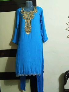 Blue &amp; Gold Embellished Tunic