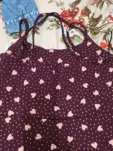 Cute Heart Print Mini Dress