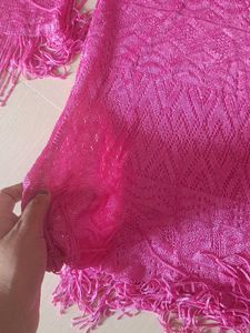 Fringed Knit Mini Dress