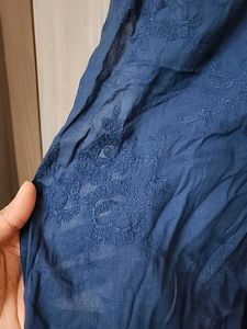 Navy Blue Front Slit Kurti