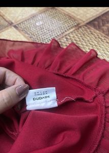 Chic Red Ruffle Strap Dress