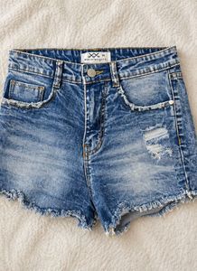 booty shorts blue washed