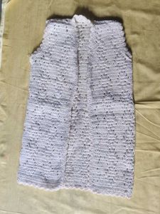 White Crochet Sleeveless cardigan hand made👘