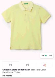 United Colors of Benetton Yellow Polo Shirt