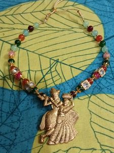 Brand New Necklace Radha Krishan Panded With Earri