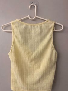 Savana by Urbanic Butter Yellow Textured Crop Top