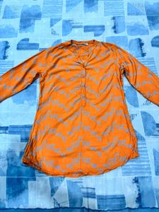 Yellow Printed Kurta